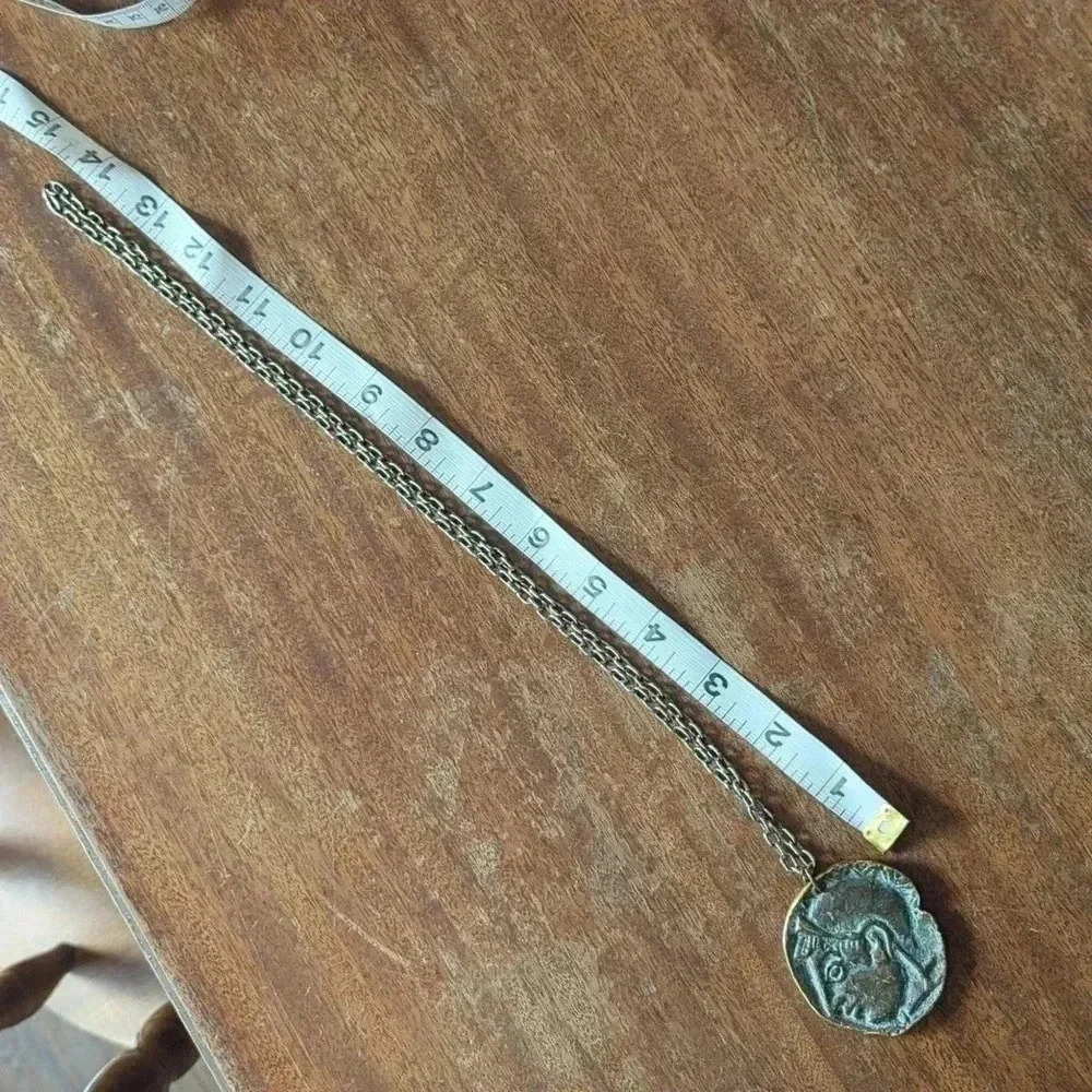 Greek Coin Pendant  Necklace - Picture 5 of 5
